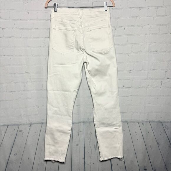 NEW Veronica Beard white distressed button fly high rise straight jeans size 28 - Picture 12 of 12